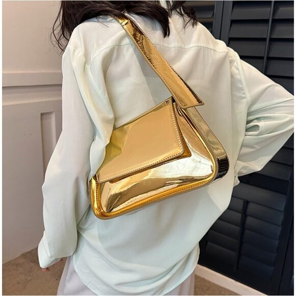 Women's Silver Evening Hobo Tote Handbag Satchel Clutch Crossbody Bags - Picture 3 of 8